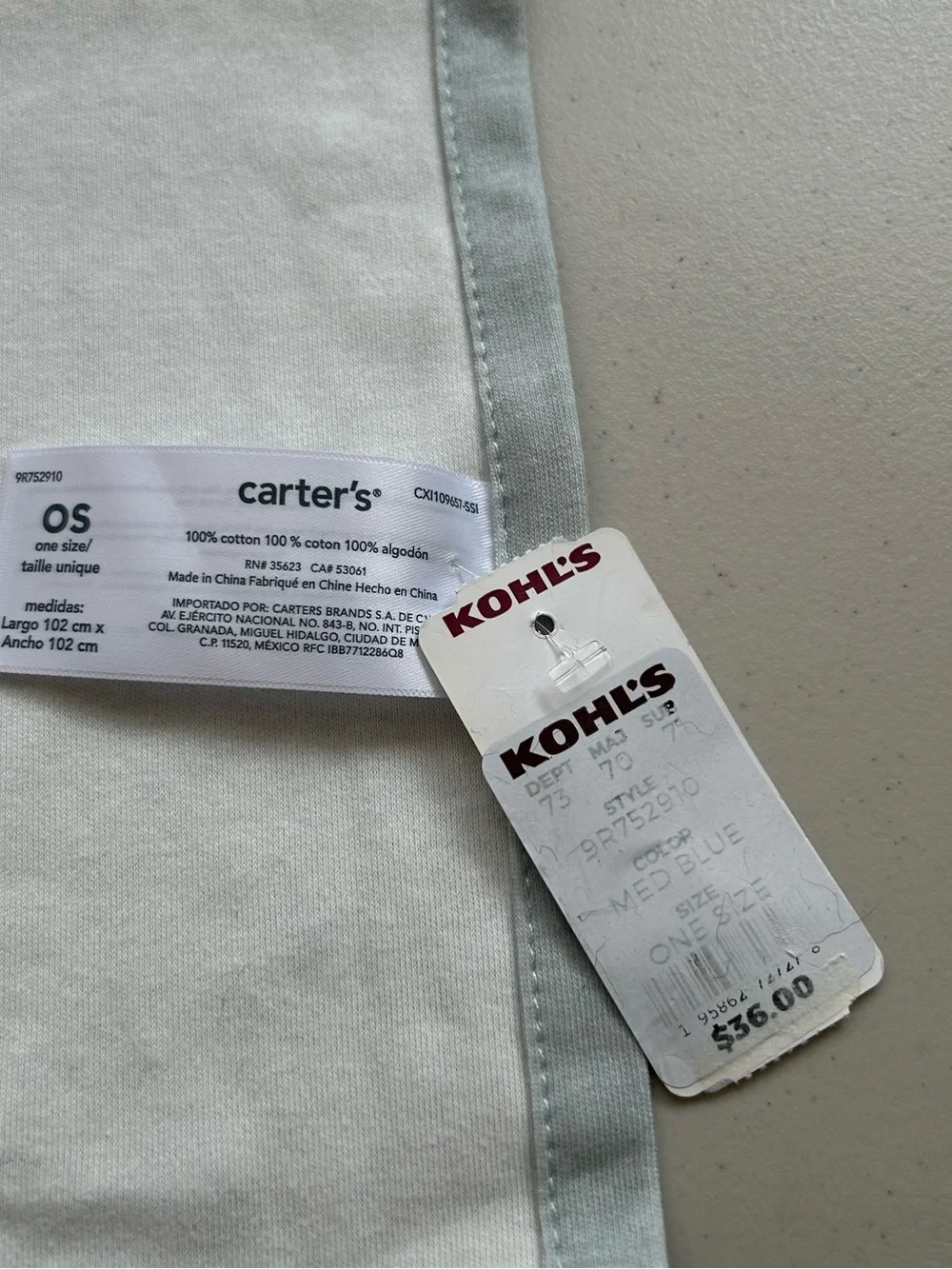 Carter’s Baby Milestone Blanket Moon Stars Months Hello World One Size Cotton